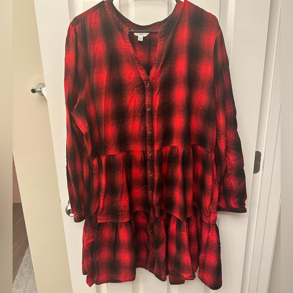 Plaid Time and True Red Dress Size XXXL